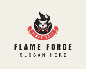 Flame Barbecue Grill logo design