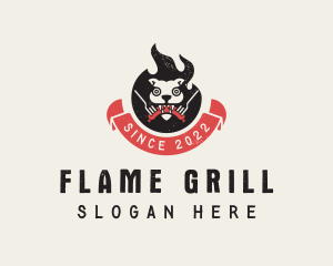 Flame Barbecue Grill logo design