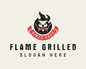 Flame Barbecue Grill logo design