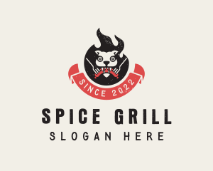 Flame Barbecue Grill logo design