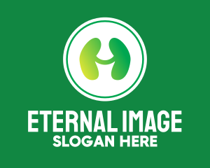 Green Kidney Organ logo design