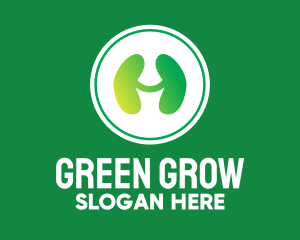 Green Kidney Organ logo design