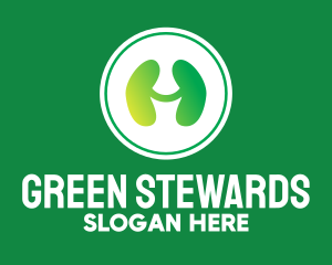 Green Kidney Organ logo design