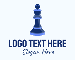 Isometric King Chess Piece logo