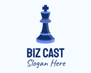 Isometric King Chess Piece logo