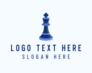 Isometric King Chess Piece logo