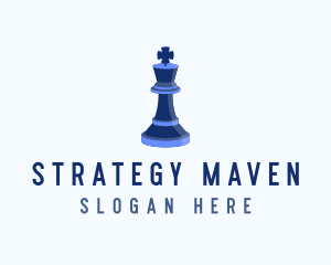 Isometric King Chess Piece logo design