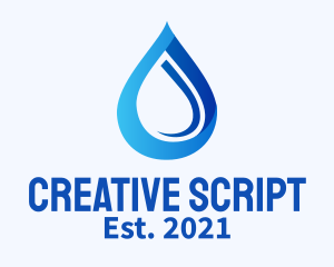 Blue Water Drop logo design