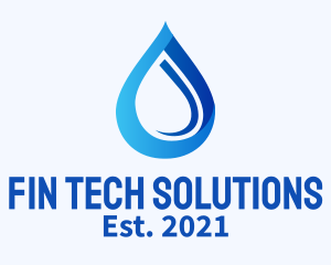 Blue Water Drop logo design