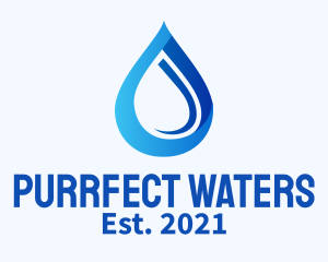 Blue Water Drop logo design