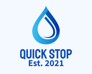 Blue Water Drop logo design