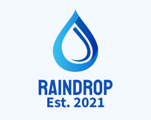 Blue Water Drop logo design