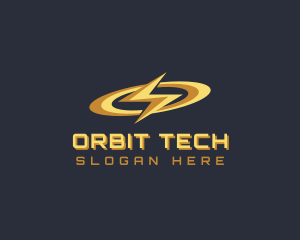 Lightning Orbit Power logo design