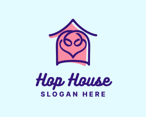 Heart Love House logo design