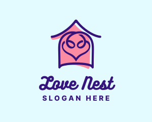 Heart Love House logo design