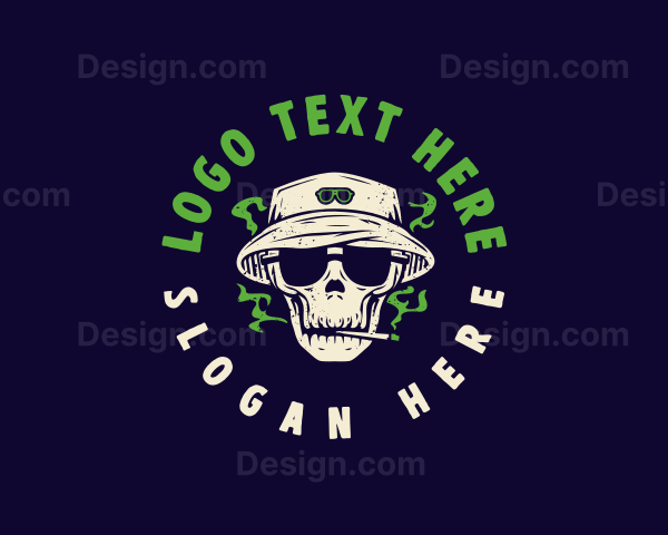 Skull Smoke Marijuana Logo