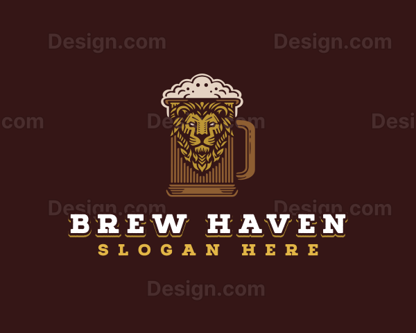 Lion Beer Mug Logo