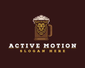 Lion Beer Mug logo design