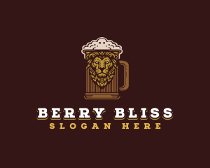 Lion Beer Mug logo design