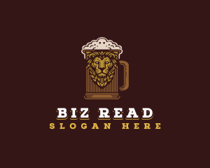 Lion Beer Mug logo design