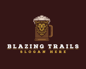 Lion Beer Mug logo design