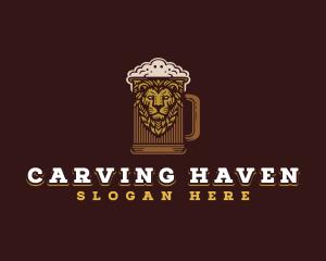 Lion Beer Mug logo design