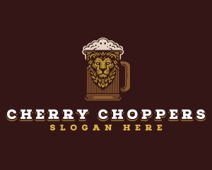 Lion Beer Mug logo design