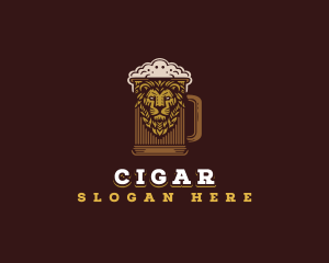 Lion Beer Mug logo design