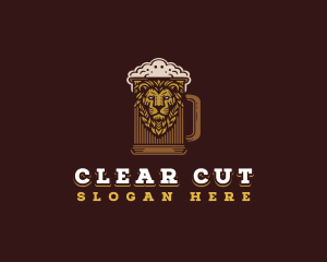 Lion Beer Mug logo design