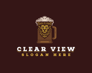 Lion Beer Mug logo design