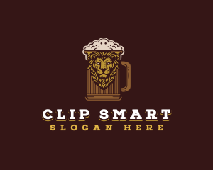 Lion Beer Mug logo design