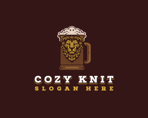 Lion Beer Mug logo design