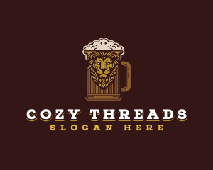 Lion Beer Mug logo design