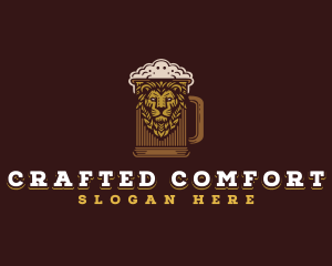 Lion Beer Mug logo design