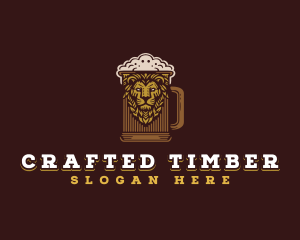 Lion Beer Mug logo design