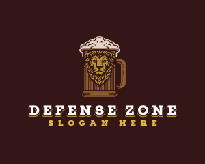 Lion Beer Mug logo design