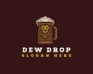 Lion Beer Mug logo design