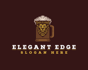 Lion Beer Mug logo design
