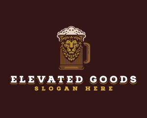 Lion Beer Mug logo design