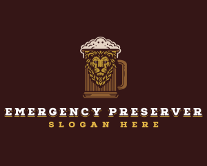 Lion Beer Mug logo design