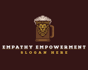 Lion Beer Mug logo design