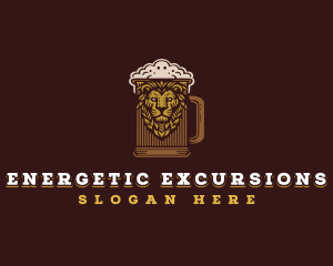 Lion Beer Mug logo design