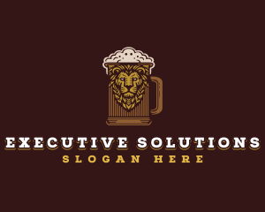 Lion Beer Mug logo design