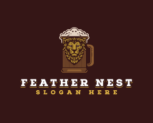 Lion Beer Mug logo design