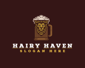 Lion Beer Mug logo design