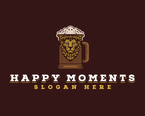 Lion Beer Mug logo design