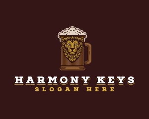 Lion Beer Mug logo design