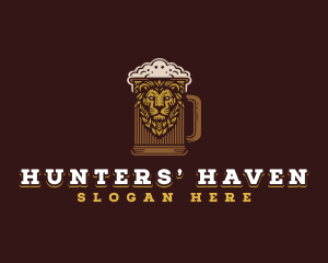 Lion Beer Mug logo design