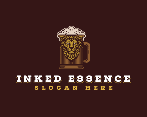 Lion Beer Mug logo design