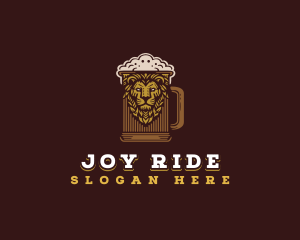 Lion Beer Mug logo design